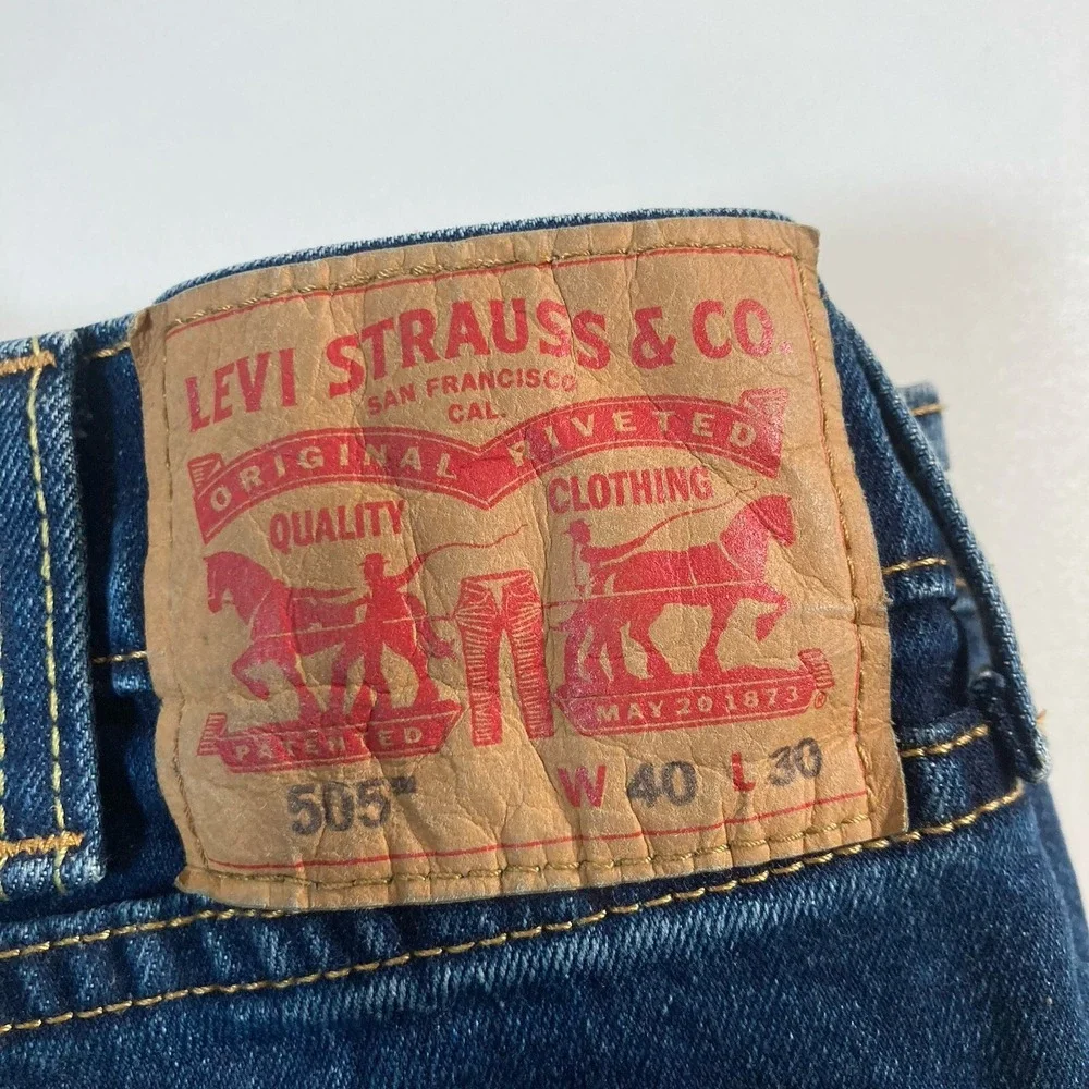 Levi's 505 Jeans 40x30 Blue Straight‎ Denim Cowboy Ranch USA